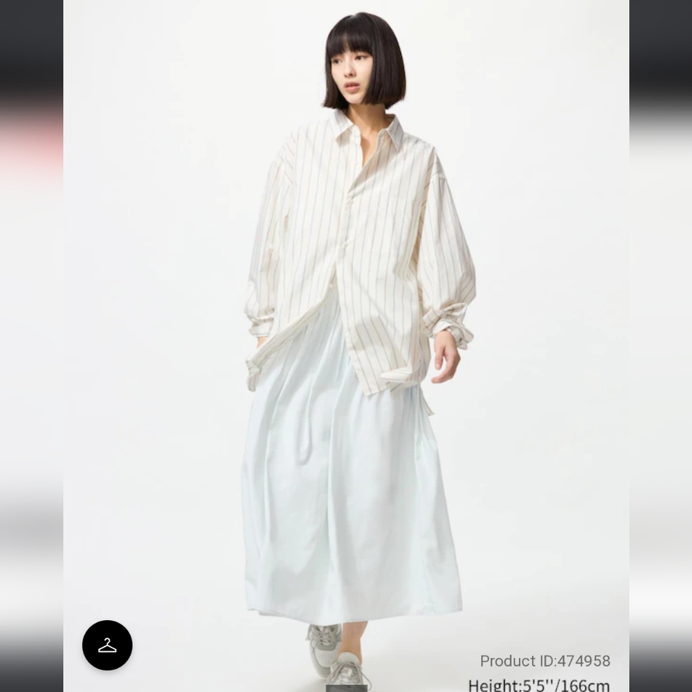 Uniqlo Volume Gather Skirt Light Gray Size M